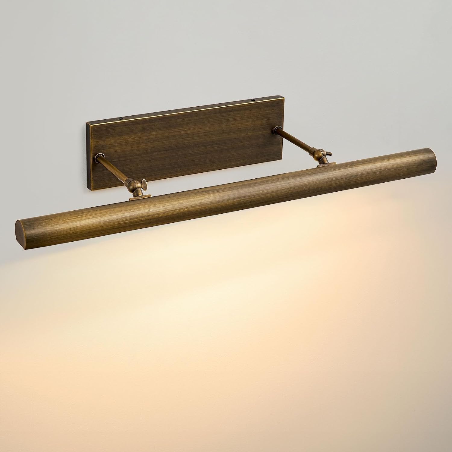 Art Picture Frame Wall Light: 30' Dimmable Antiquing Artwork Copper Painting Spotlight - Hardwired Swing Arm Rotatable 4 Lights over Pictures - Linear Accent Lighting above Photo for Gallery Museum