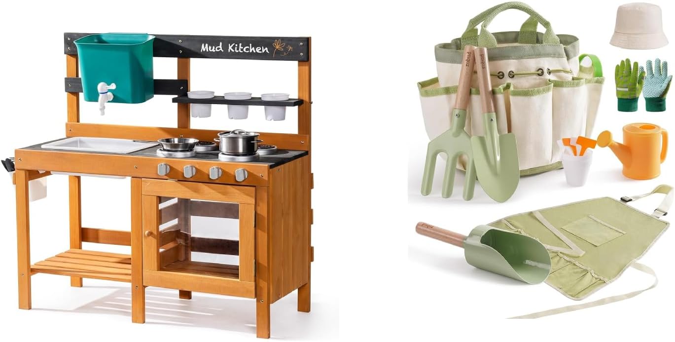 ROBUD Mud Kitchen & Kid Gardening Set,WG426 WRP25