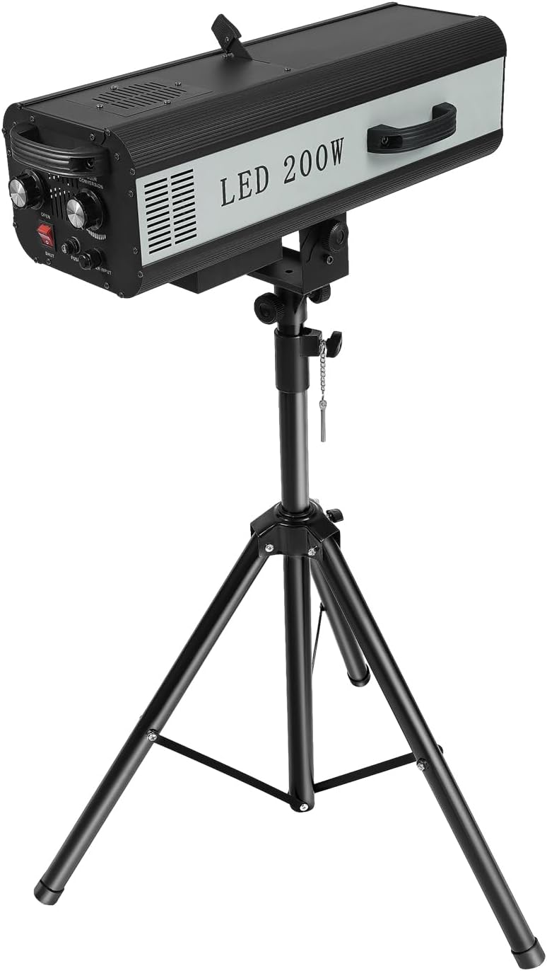 LED Lighting Follow Spot Stage Spotlight,200w Led Follow Spot Light Manual Control Spotlight Stage Light W/Tripod Bracket,Muti Color Manual Control Light For Party Disco Wedding Party Show