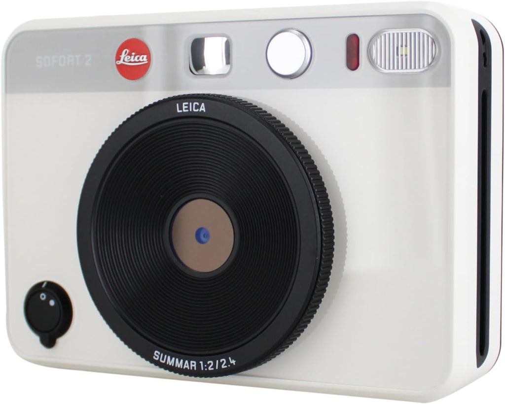 Leica Sofort 2 Hybrid Instant Photo Film and Digital Camera (White) (19188) with LCD Display Bundle with Fujifilm Instant Film 100 Sheets + 128 GB Memory Card + Bag + Cleaning Kit