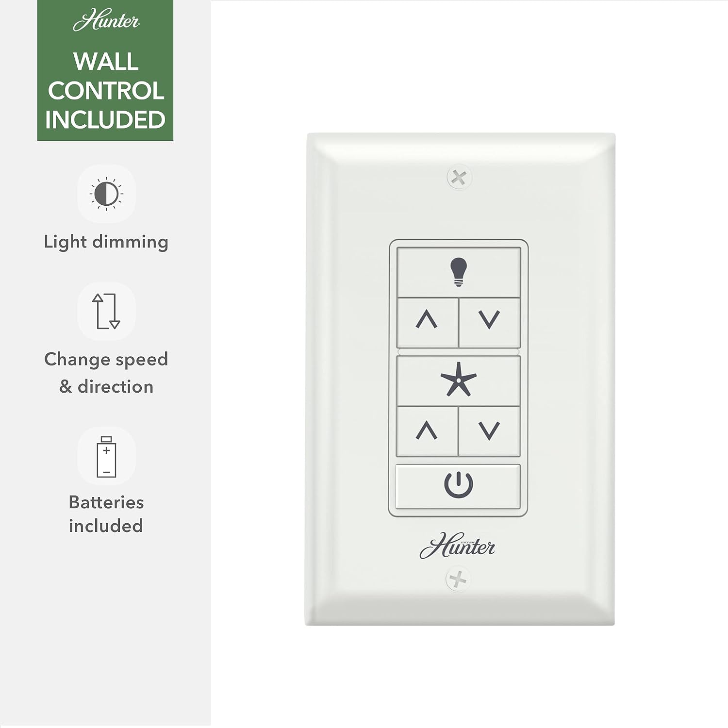 Hunter 60 inch WiFi Phenomenon Matte White Ceiling Fan with LED Light Kit and Wall Control