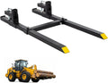 NEWBULIG 60-Inch Pallet Forks Tractor Attachments, 4000LBS Capacity Clamp-On Bucket Pallet Forks with Stabilizer Bar, Heavy-Duty Tractor for Skid Steer Loader, Mini Excavator Attachments, Black