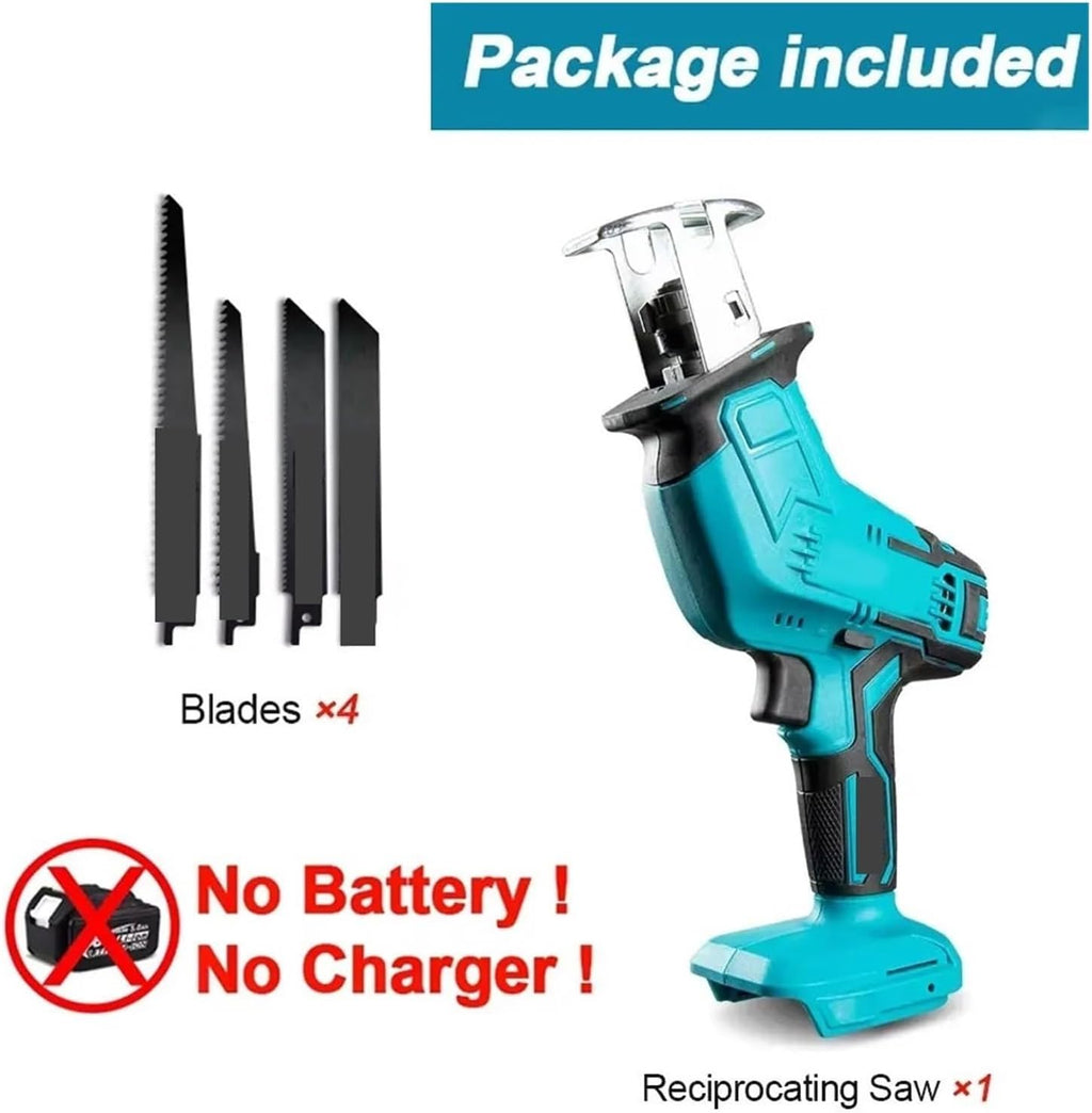 Cordless Circular Saw, Cordless Electric Reciprocating Saw Wood Metal Cutting Lithium Battery Saber Portable Power Tool (No Battery),for Woodworking, Stone