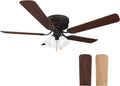 Design House 157388-ORB Millbridge 52-Inch Traditional 3-Speed, 5-Blade LED Indoor Hugger/Low Profile Ceiling Fan with LED Light Kit, Reversible Blades, Reverse Airflow, Oil Rubbed Bronze