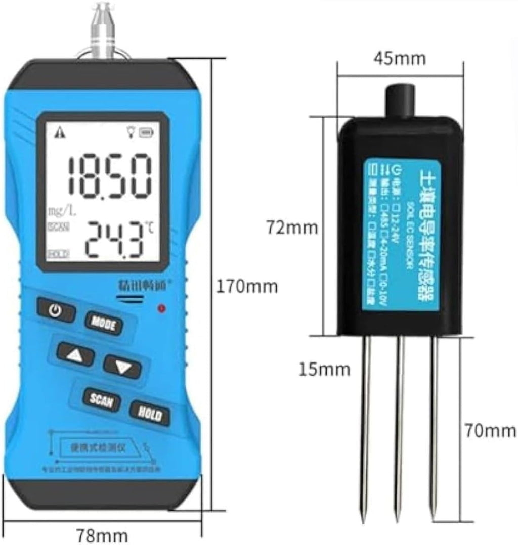 7-in-1 Soil Tester Kit - pH, Moisture, Nutrient, Conductivity, Phosphorus, Potassium, NPK - Accurate Gardening & Farming Soil Health Meter, Easy to Use, Essential for Plant Care