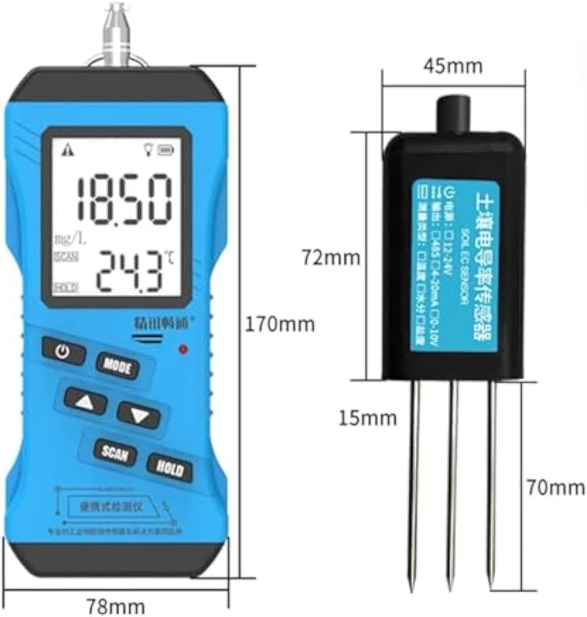 7-in-1 Soil Tester Kit - pH, Moisture, Nutrient, Conductivity, Phosphorus, Potassium, NPK - Accurate Gardening & Farming Soil Health Meter, Easy to Use, Essential for Plant Care