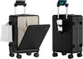 Santino Carry On Luggage 22x14x9 Airline Approved 20 Inch baggage pc Hard Shell Suitcase with Spinner Wheels TSA Lock with USB Port and Cup Holder and phone holder Top Opening Suitcase