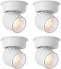 4 Packs LED Dimmable Adjustable Ceiling Spotlight 12W 3000K Aluminum Wired Spotlight Fixtures CRI 97 Surface Mounted Indoor Spot Light for Living Room Hallway Picture Corridor, White
