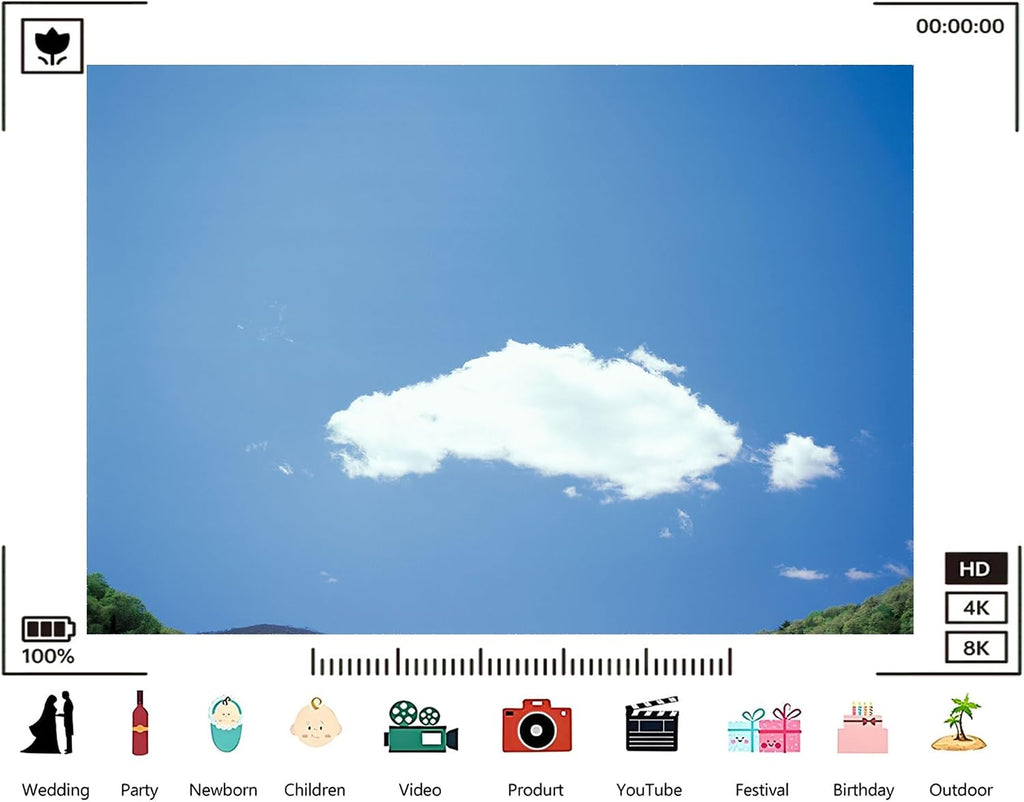 Trykid 20x10ft Blue Sky White Clouds Backdrop Clear Sky Clouds Photography Background Natural Scenery Newborn Wedding Birthday Party Decoration Studio Prop Fabric