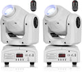 2 Pack 60W Moving Head Lights,White LED RGBW Stage DJ Light with Remote 8 Gobos 8 Colors Spotlight by DMX 512 Controlled 9/11 Channel for Church KTV Club Concert Party Wedding