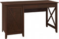 Bush Home Key West Computer Desk with Storage | Farmhouse PC Table for Home Office in Bing Cherry | 54W x 24D