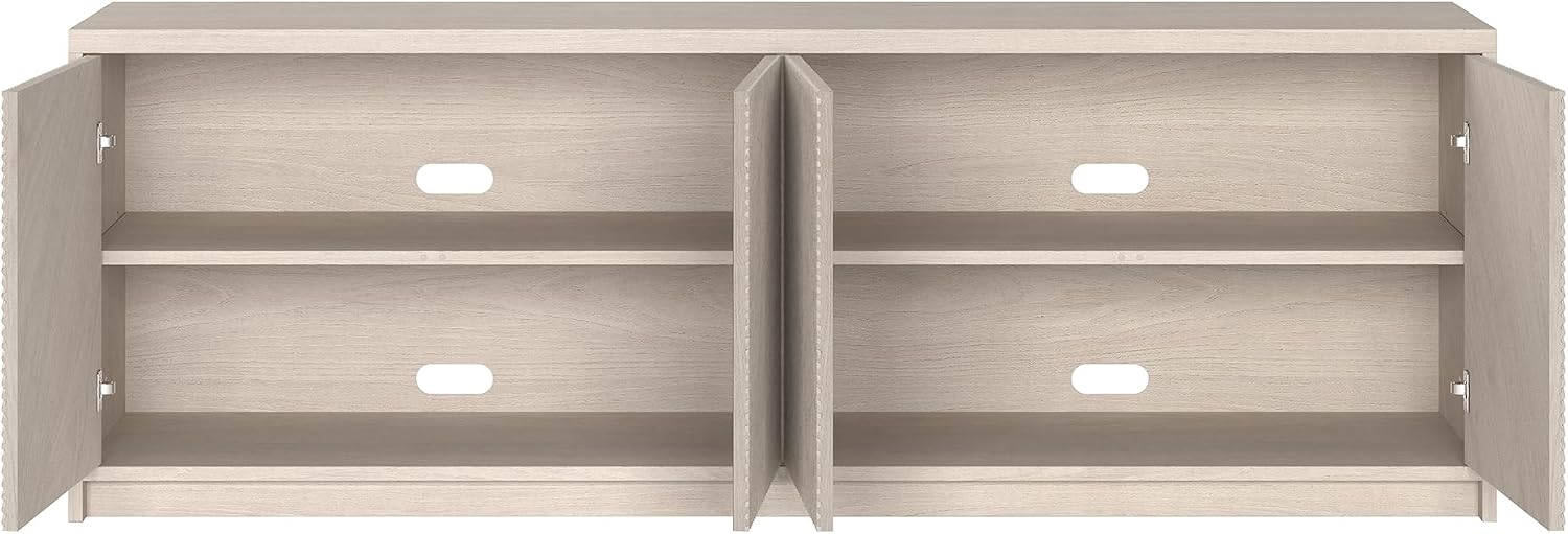 Henn&Hart Rectangular TV Stand for TV's up to 78' in Beech White, for Home, Living Room, Bedroom, Entertainment Room, Office