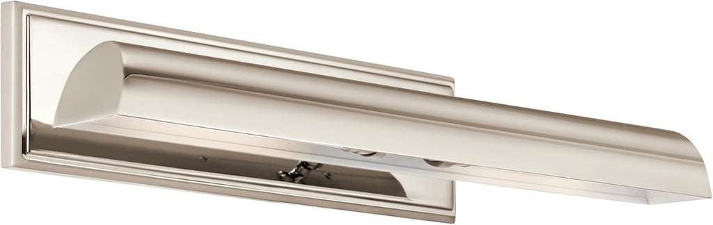 Kichler Carston 2-Light Picture Light, Updated Traditional Light in Polished Nickel with White Interior, for Framed Art, Mirror or Built-in Shelving (4.75' x 24.25'), 52686PN