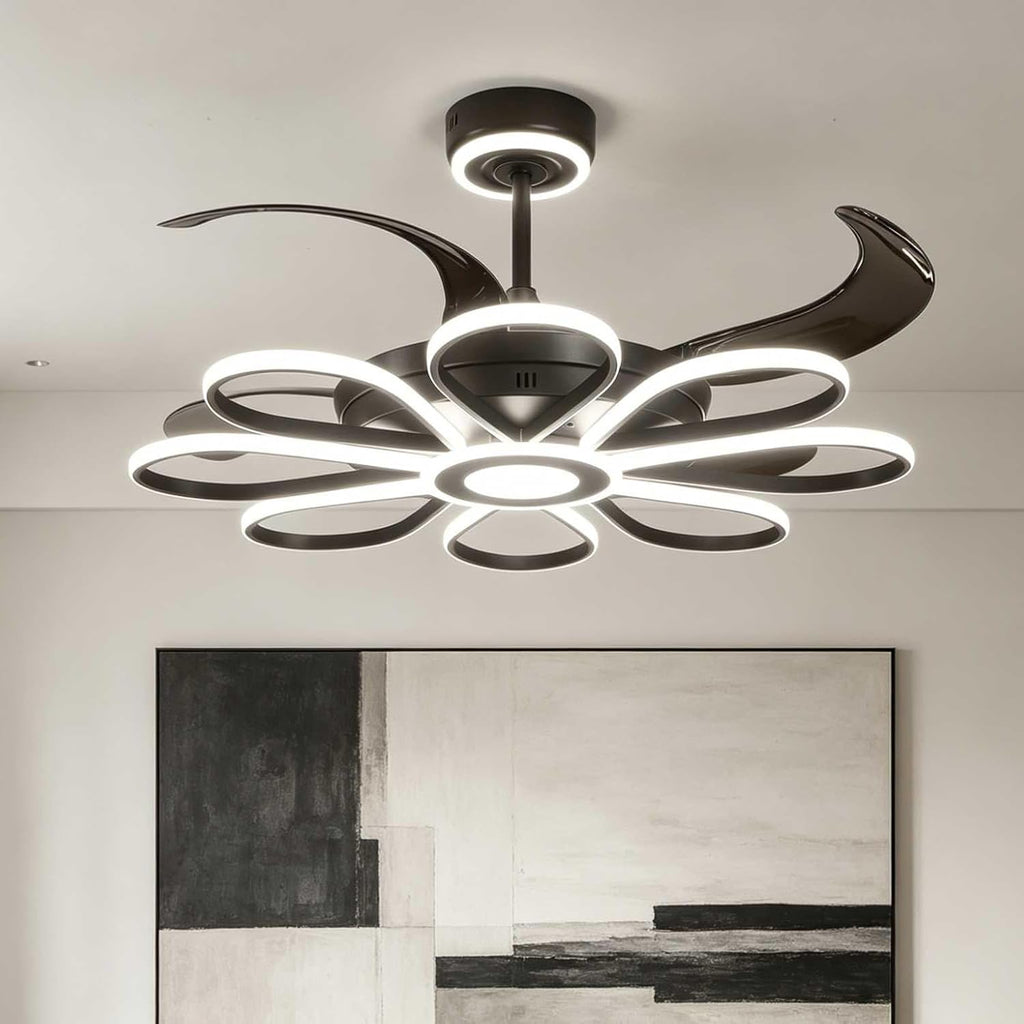 48' Ceiling Fans with Lights and Remote Control 3000-6000K Brightness Dimming Modern LED Ceiling Fans Reversible 6 Wind Speeds Fans lamp for Bedroom, Living Room Kids Room