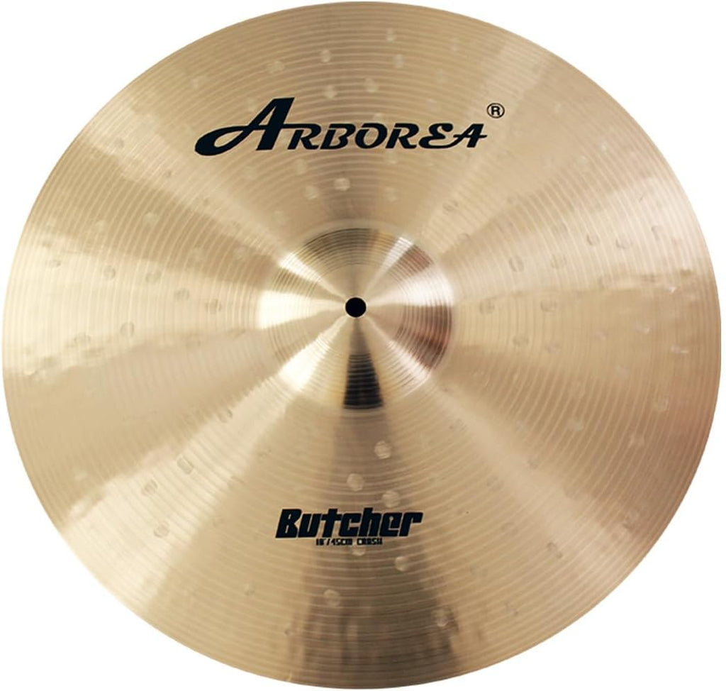 Arborea B20 Bronze Alloy Cymbal Set Butcher Series 5pcs 14'Hihats 16'Crash 18' Crash 20' Ride, Handcrafted for Professional Drummers, Rich Tone & Durable Performance