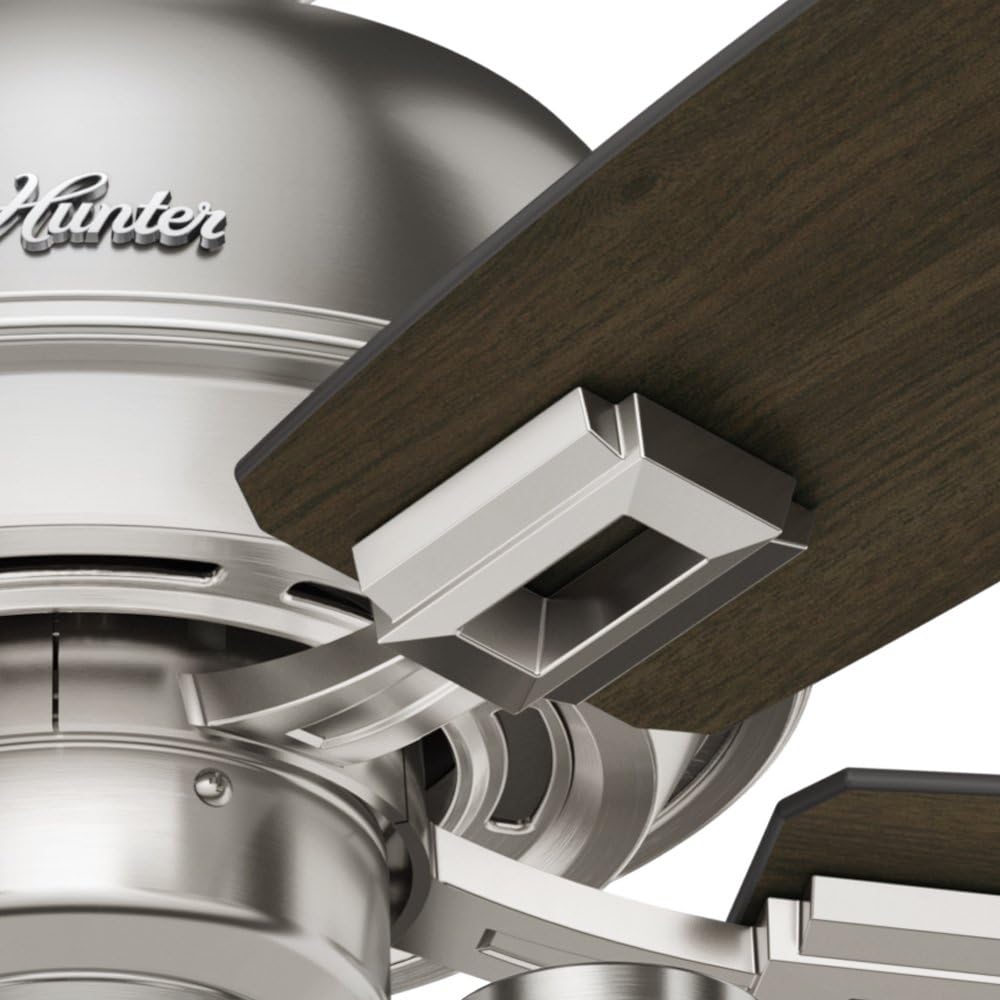 Hunter Fan 44 inch Casual Ceiling Fan in Brushed Nickel with LED Lights (Renewed)