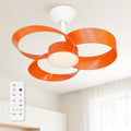 FANX 22 Inch Ceiling Fan with Light and Remote, Quiet DC Motor, Dimmable LED, Reversible 3-Speed Control, Easy Installation Downrod Fan for Small Rooms (Tangerine)