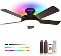 Orison Ceiling Fans with Lights, 45 Inch Low Profile Ceiling Fan with Light and Remote/APP Control, RGB Backlight & LED 3CCT Dimmable, DC Reversible Motor, 6 Speeds, 5 Reversible Blades