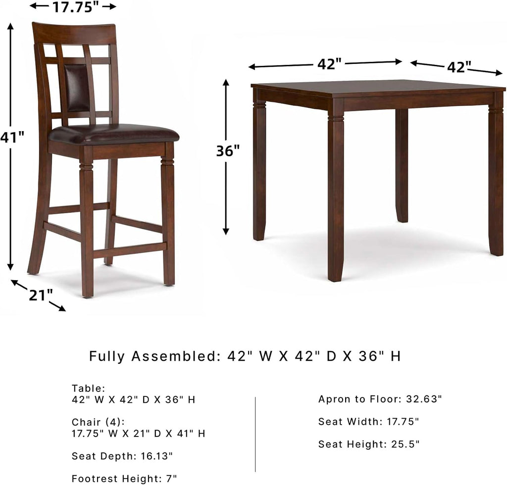 Signature Design by Ashley Bennox 5 Piece Counter Height Dining Set, Includes Table & 4 Barstools, Brown