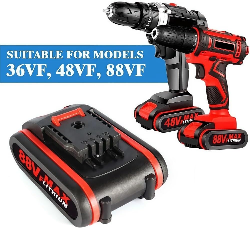 20V Replacement Battery Compatible with Worx WA3551 WA3553 & Generic 36VF 48VF 88VF Tools Mini Chainsaw Electric Wrench Reciprocating Saw Cordless Power Tool(2 Battery)
