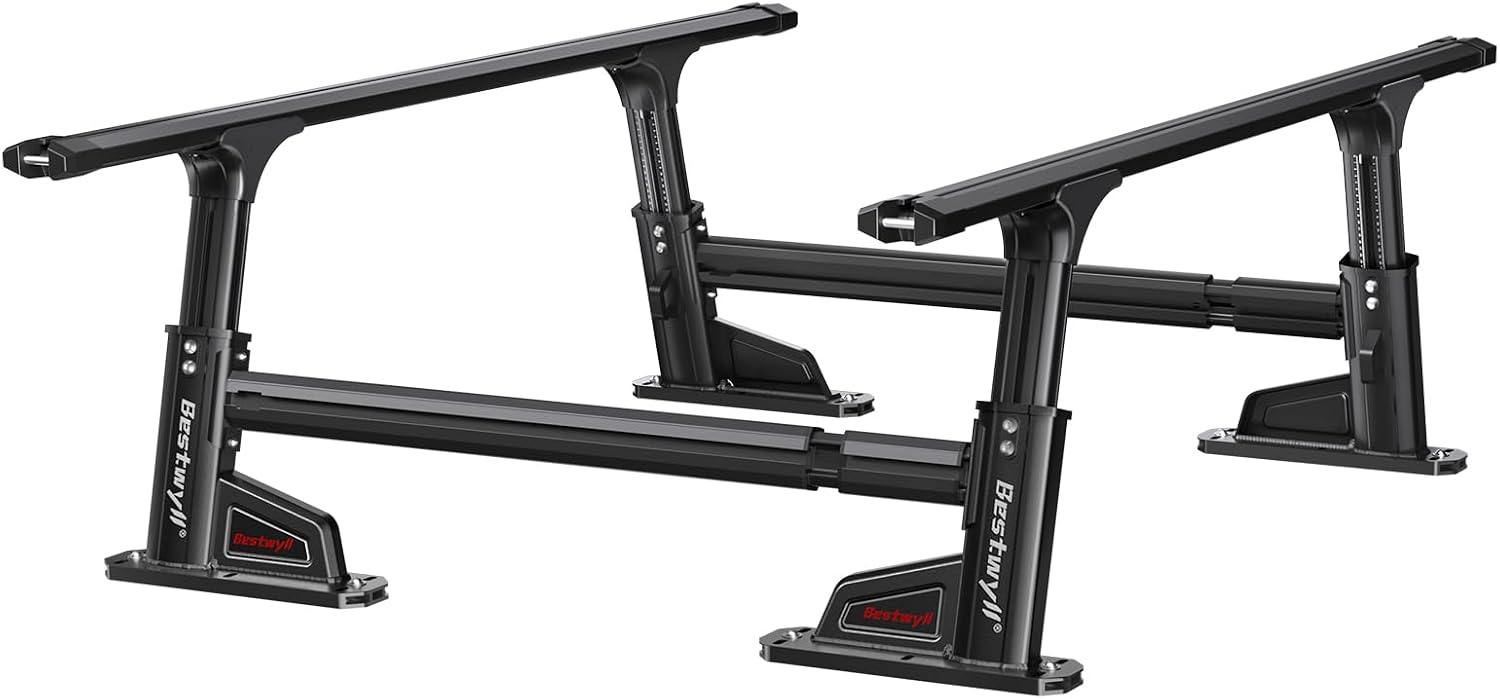 Bestwyll Bed Rack and Bed Bars (Fits Both B & K Style Truck Bed Covers, High Bed Rack)