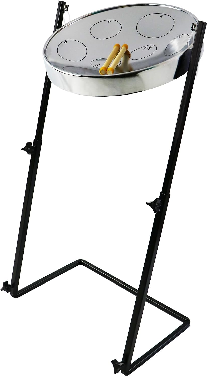 Jumbie Jam Steel Drum Ready-To-Play-Kit Chrome Finish with Metal Z-Floor Stand