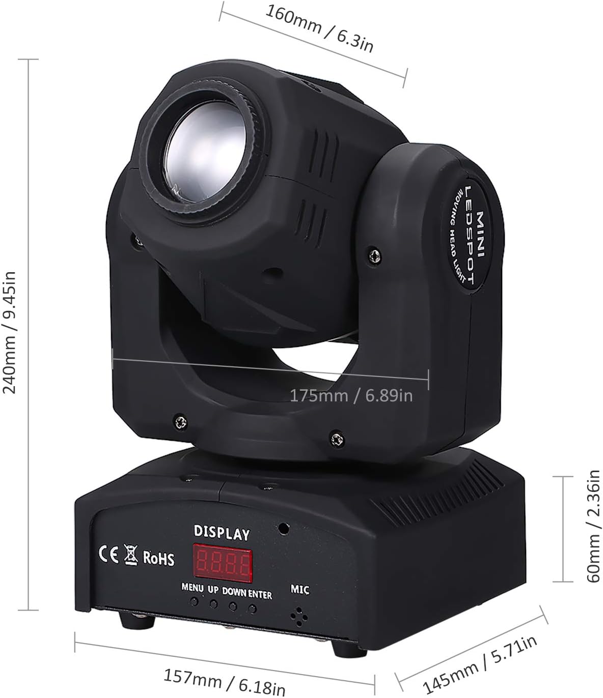 Lixada Moving Head Light 90W Stage Light DMX512 Auto-Run Sound-Activated Control Spotlight 9/11 Channel with 8 Gobos & 14 Colors for DJ Club Show Disco Party Bar Dance Wedding Lighting