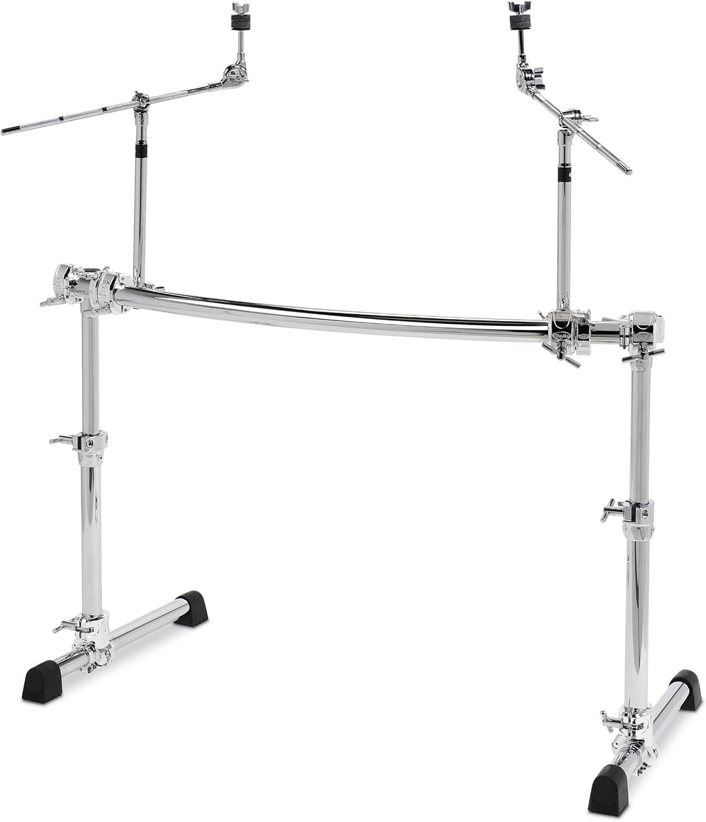 Gibraltar Curved Drum Rack, 46' Curved Crossbar with Telescoping Legs, Height Adjustable, Cymbal Boom Arms, Memory Locks & Multi Clamps for Front or Side Drum Kit Expansion, Chrome (GCS500H)