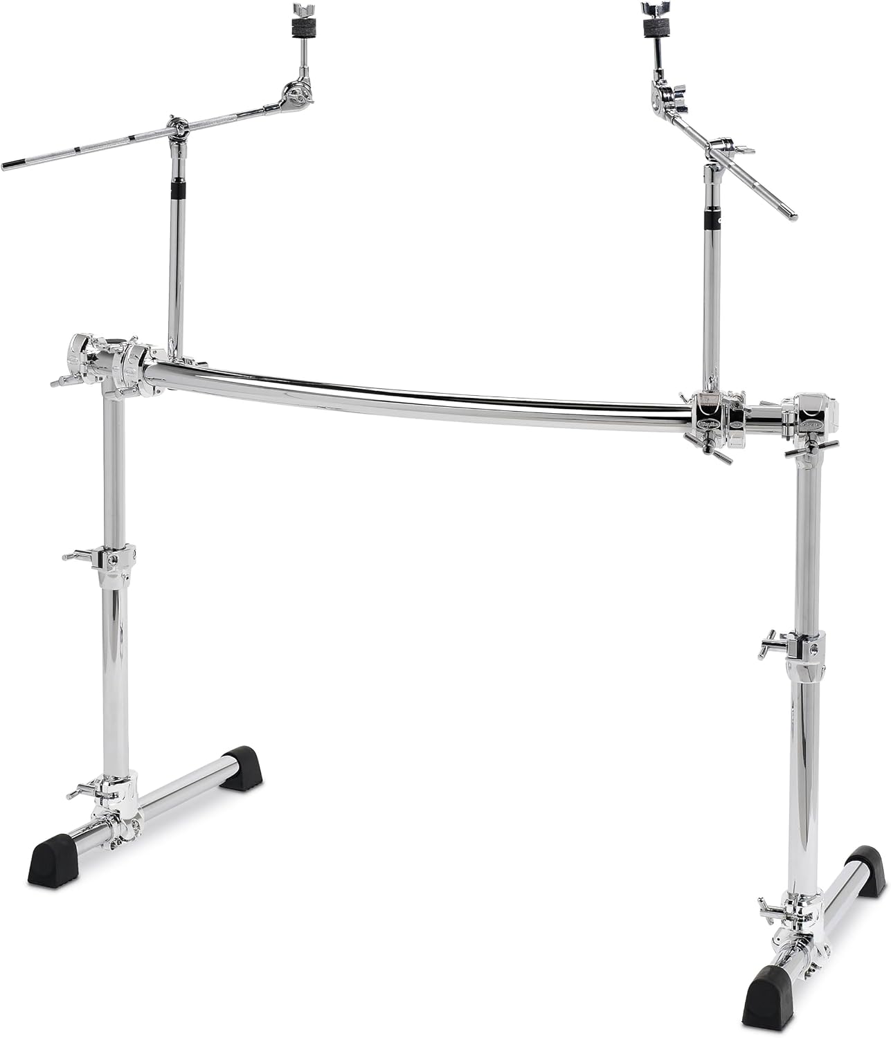 Gibraltar Curved Drum Rack, 46' Curved Crossbar with Telescoping Legs, Height Adjustable, Cymbal Boom Arms, Memory Locks & Multi Clamps for Front or Side Drum Kit Expansion, Chrome (GCS500H)