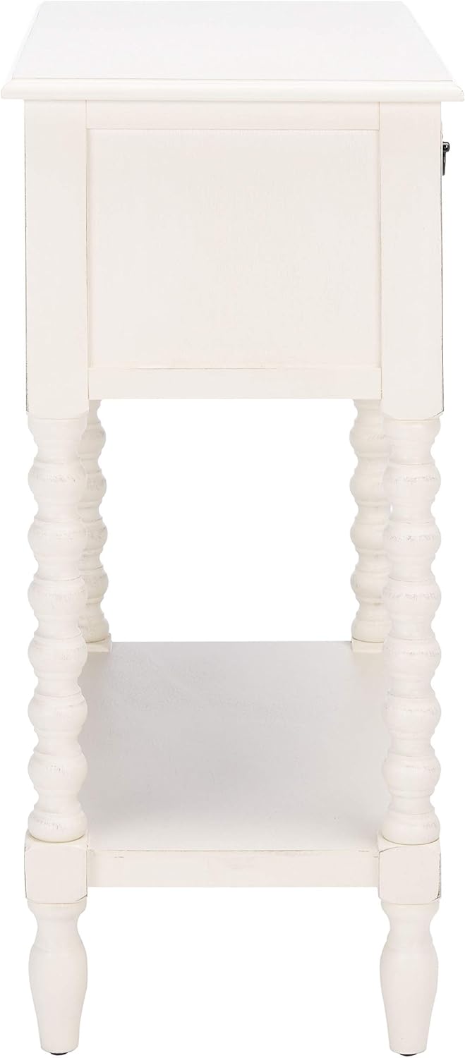 SAFAVIEH Furniture - Athena 3-Drawer Console Table - Distressed White - Solid Wood - Farmhouse Classic Design - Ideal for Entryway, Living Room, Hallway, 23.5' W x 13' D x 29.5' H (CNS5703A)