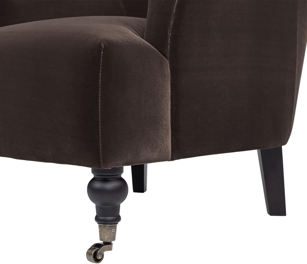 Jennifer Taylor Home Eloise 30' Pleated Sock Arm Accent Armchair, Deep Brown Performance Velvet