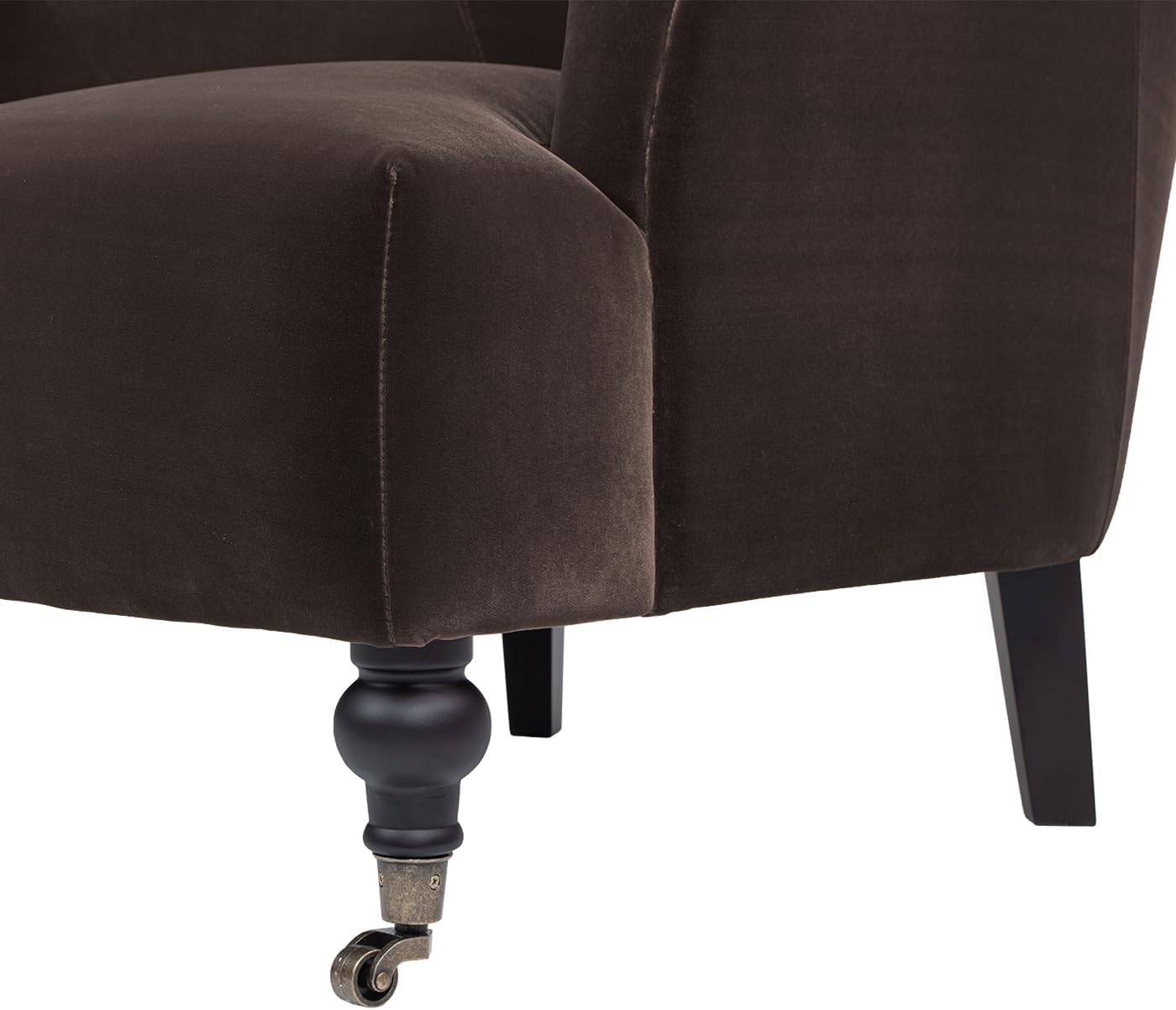 Jennifer Taylor Home Eloise 30' Pleated Sock Arm Accent Armchair, Deep Brown Performance Velvet