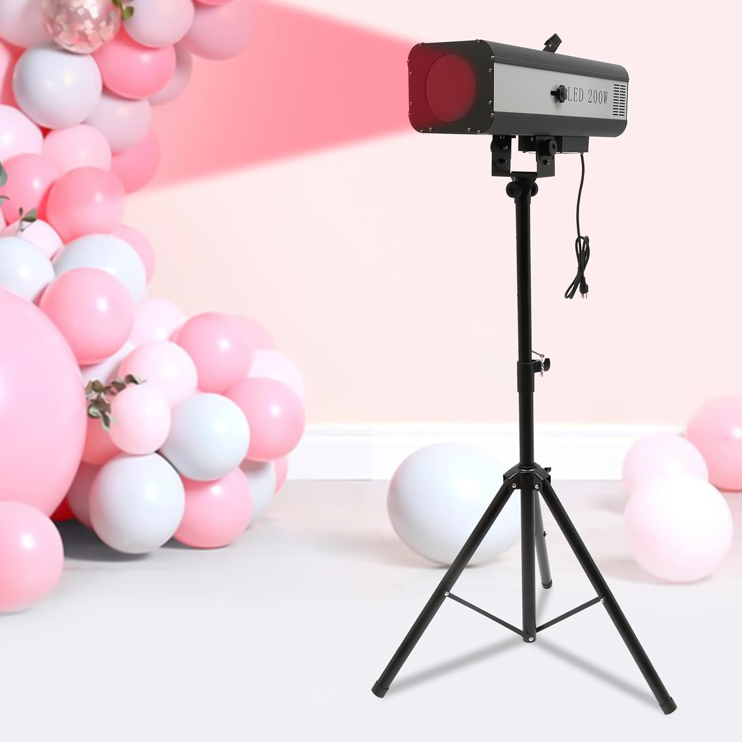 200w Led Follow Stage Spot Light with Stand, Multi-Color Stage Spotlight, Stage Spot Light, Manual Control Stagelight, Professional Performance Lights for Stage Theater Wedding Dj Performance
