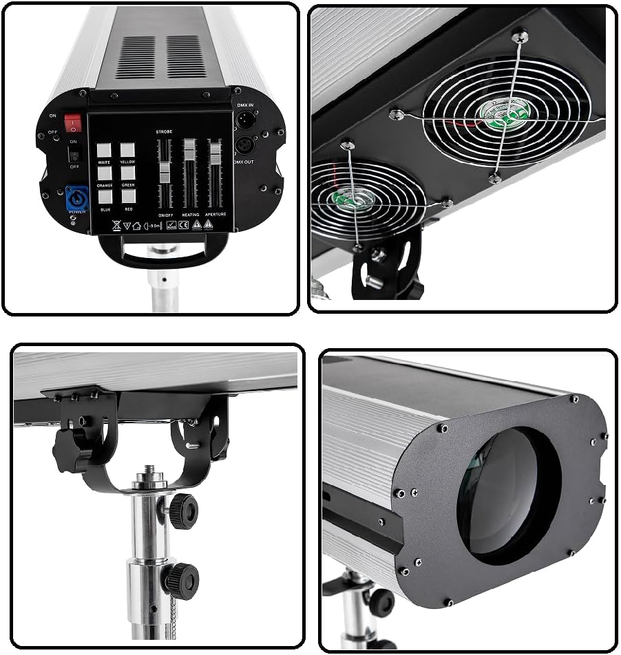 CNCEST 330W LED Stage Spotlight LED Follow Spotlight with Stand for Party Disco Wedding,Adjustable Aperture,3.94-5.1FT Height (350, Watts)
