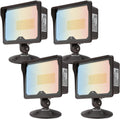 kadision 55W LED Flood Light with Dusk-to-Dawn Photocell, 3000K/4000K/5000K Selectable, 120V 6600lm IP65 Waterproof Knuckle Mount Outdoor Security Lights, ETL Listed, 4-Pack
