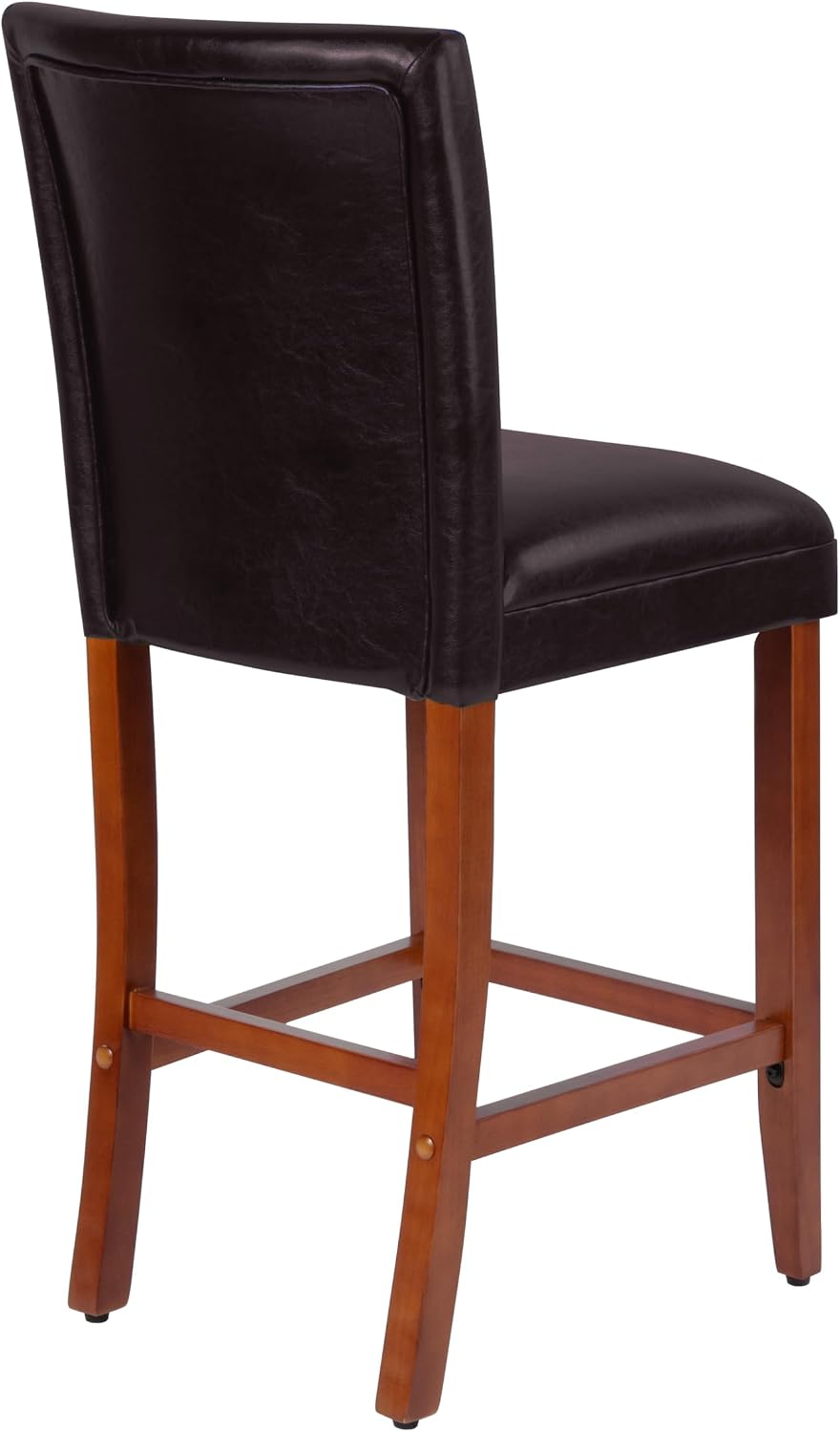 HomePop Counter Stool, 29-Inch, Dark Brown Faux Leather