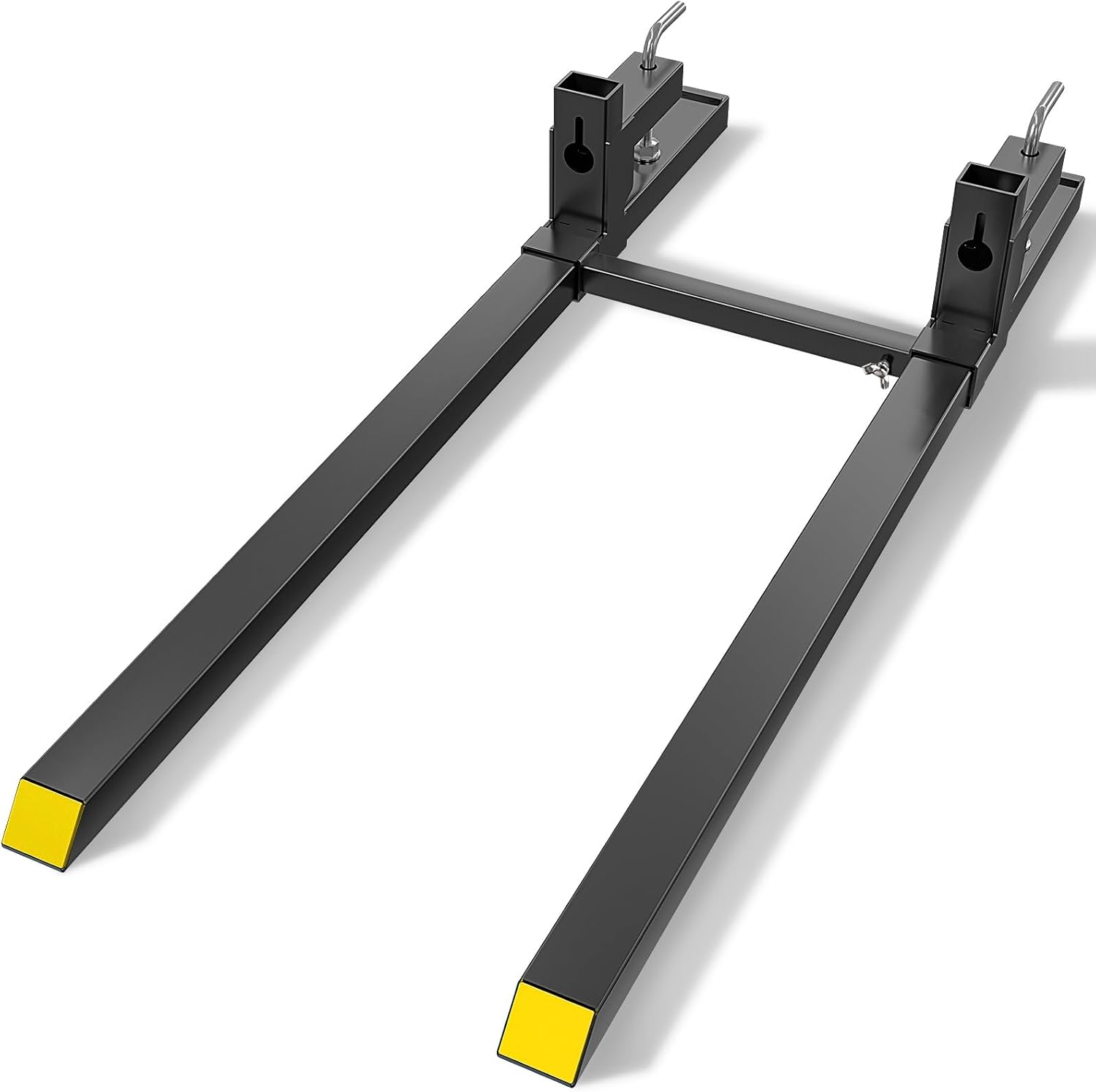 YZONA 60' 4500 LBS Clamp on Pallet Forks for Tractor Bucket, Heavy-Duty Tractor Forks with Adjustable Stabilizer Bar for Tractor Attachments, Loader Bucket, Skid Steer (Tractor Accessories)