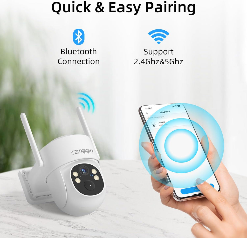 2K Solar Security Cameras Wireless Outdoor, 5/2.4Ghz WiFi Cameras for Home Security, Color Night Vision, Human Detection, Two-Way Audio, SD/Cloud Storage(4 Cameras)