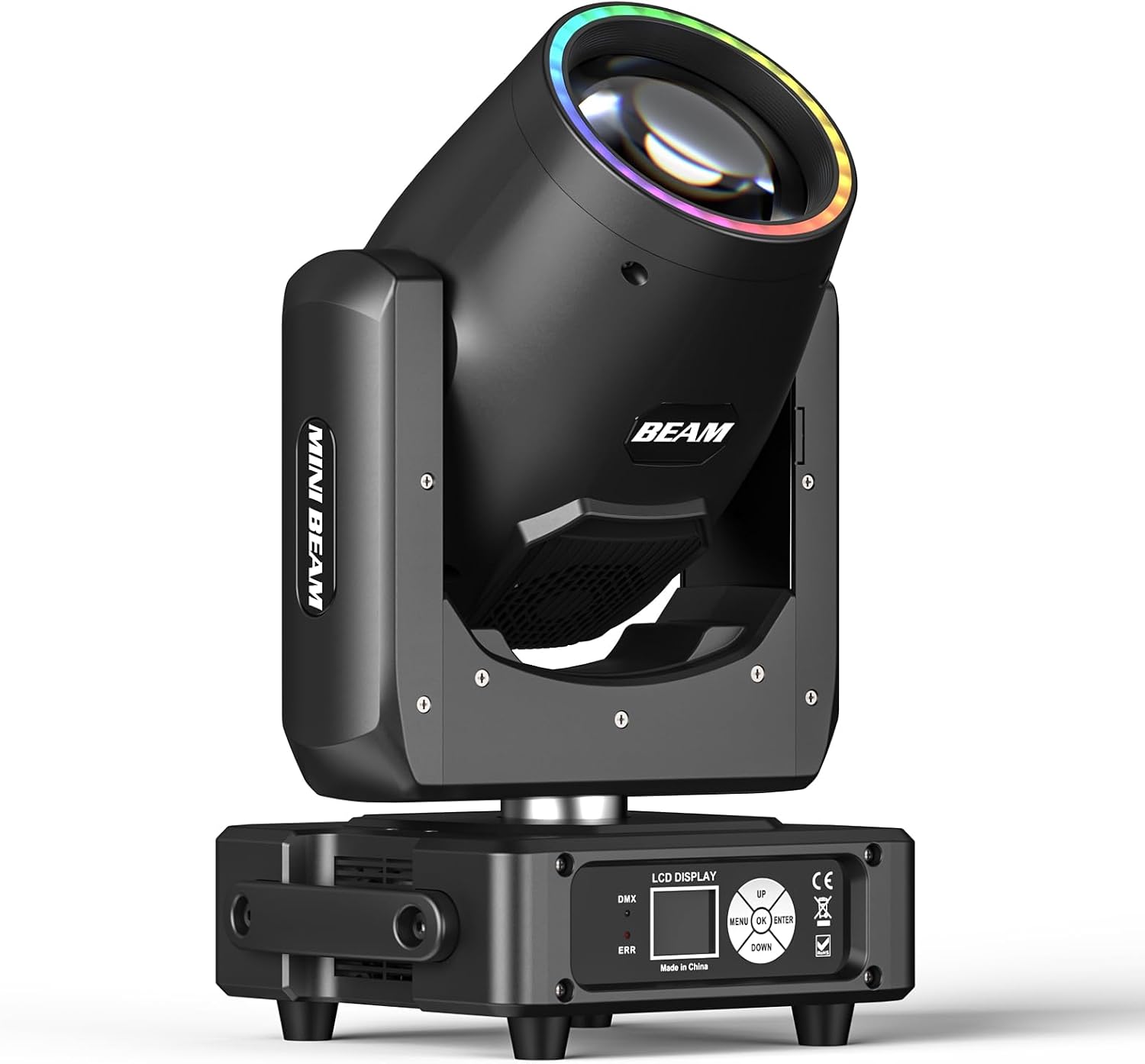 230W 7R Moving Head Stage Lights,14 Gobos 14 Colors Prisms/Wash/Beam/Frost/Rainbow Stage Effect Spotlights,48-Facet Prism 2.3° Beam Angle 18CH DMX512 Sound Activated Lights