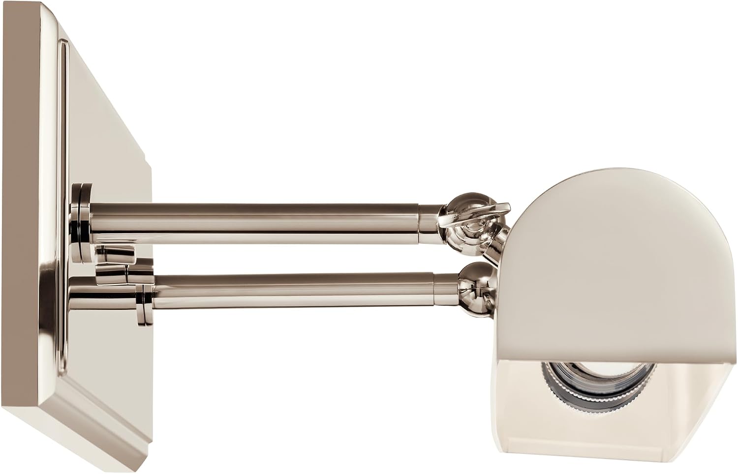 Kichler Carston 2-Light Picture Light, Updated Traditional Light in Polished Nickel with White Interior, for Framed Art, Mirror or Built-in Shelving (4.75' x 24.25'), 52686PN