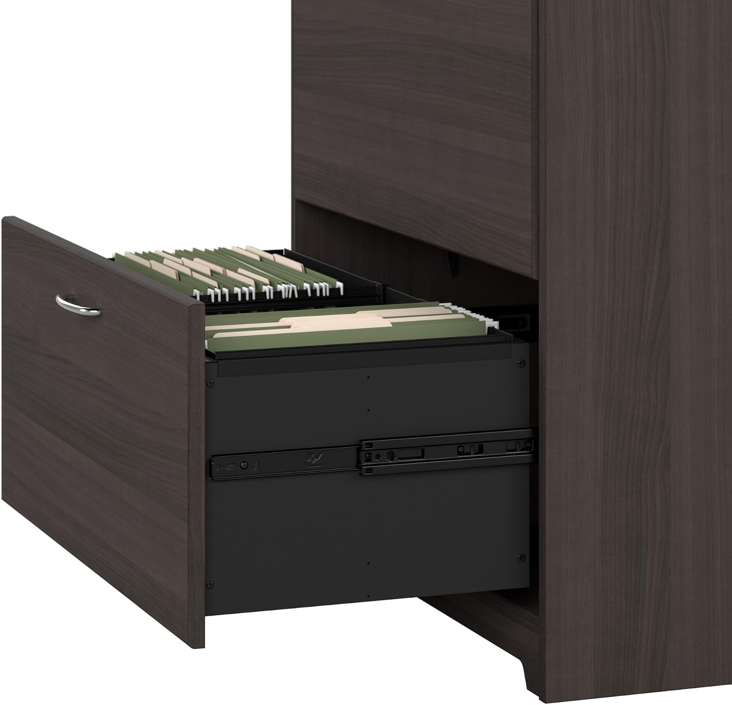 Bush Home Cabot 2 Drawer Lateral File Cabinet in Heather Gray, Home Office Chest for Letter, Legal, and A4-size Document Storage