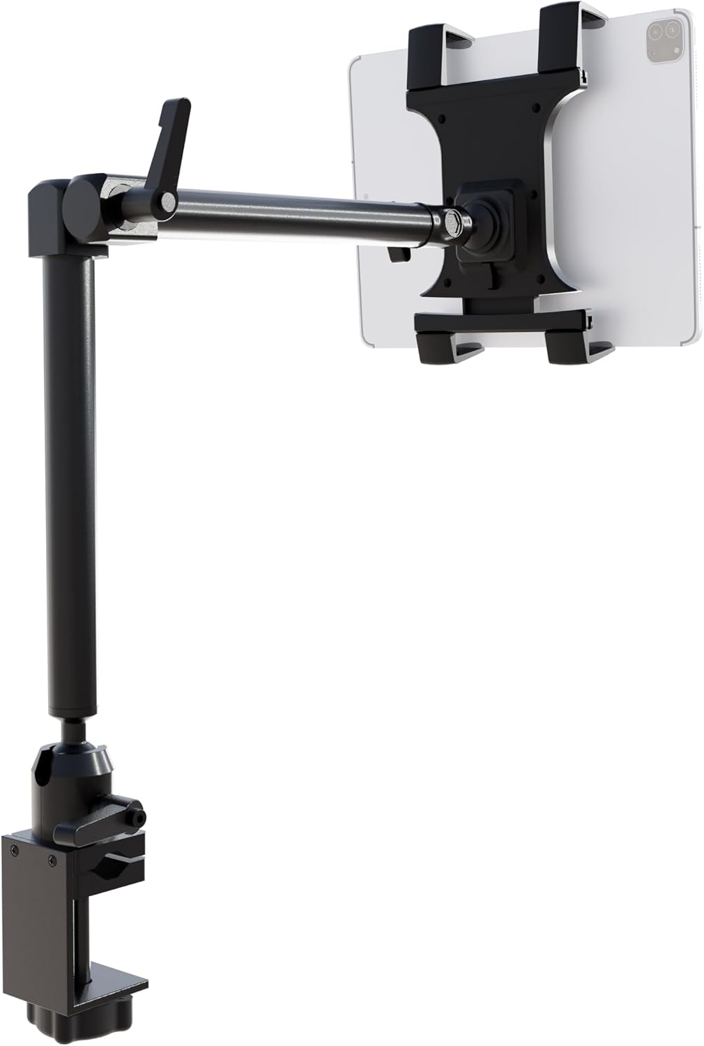 ARKON Mounts Heavy-Duty Tablet Mount with Clamp | Universal Tablet Holder | Strong C-Clamp | Multi-Angle Arm | Compatible with iPad Pro, Mini, Surface Pro, Samsung Tablets, and more