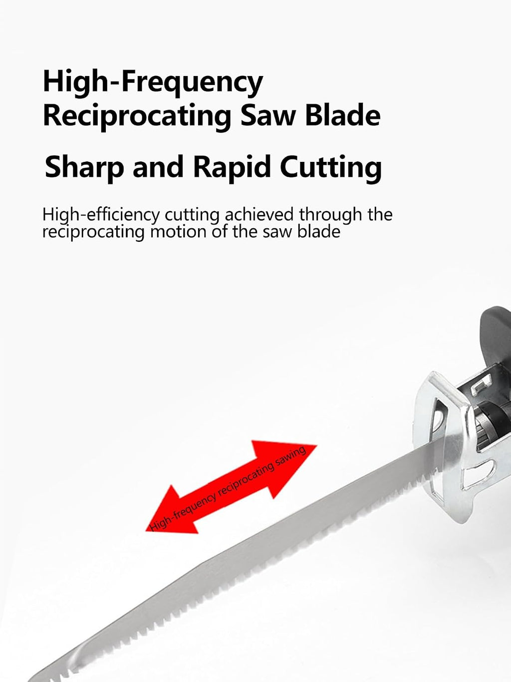 Cordless Reciprocating Saw with 2 Batteries and Charger 3500 RPM Brushless Motor 4 Saw Blades Kit LED Light Tool-Free Blade Change Lightweight for Wood Metal PVC Cutting
