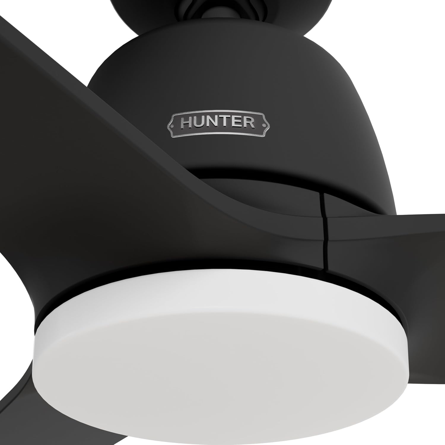 Hunter - Malden Indoor Ceiling Fan With Light, Remote, 52-inch, Casual-style, 3-speed WhisperWind Motor for living rooms, bedrooms, home offices, kitchens (Matte Black)