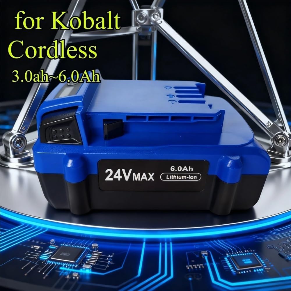 24V Replacement Lithium-Ion Max Battery Compatible With Kobalt KB624-03 KB524-03 KB424-03 KB224-03 Cordless Power Reciprocating Saw Drill Tool Packs(2pcs-6.0Ah)