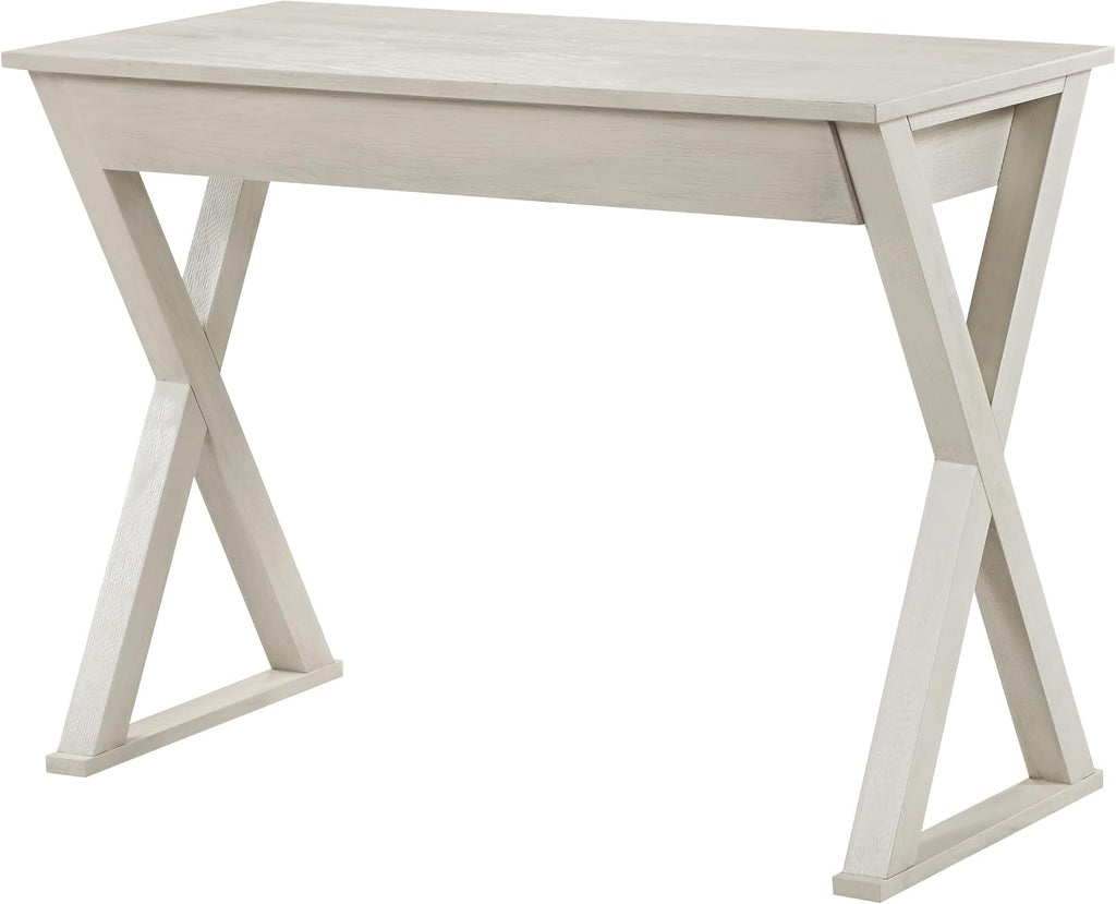 OSP Home Furnishings Marna Modern Writing Home Office Desk with Drawer, Weathered White Finish