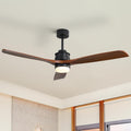 Sofucor 60 inch Ceiling Fan with Lights and Remote, Modern Large LED Wood Ceiling Fan for Indoor Living Room Bedroom Outdoor Patio Porch, Reversible DC Motor