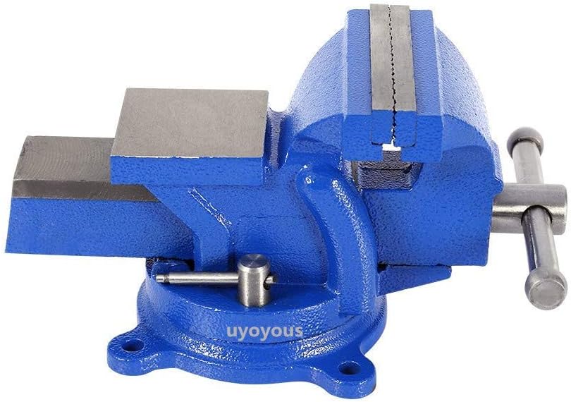 uyoyous 6-Inch Swivel Bench Vises,Heavy Duty Metal Milling Locking 360-Degree Swivel Work Bench Base 150mm Jaw Table Top Clamp Press Swivel Base