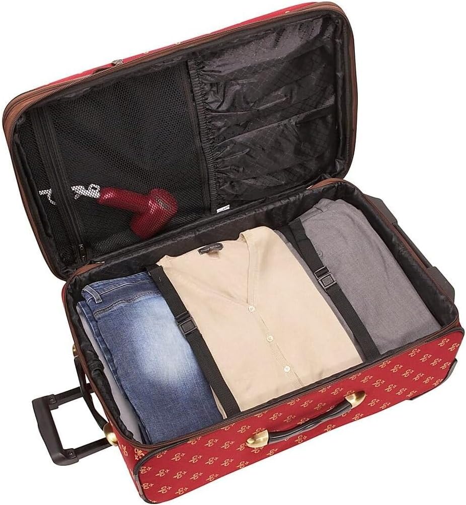 HomeStock Vintage Luggage Set 4 Piece - Antique Style Suitcase, Rolling Carry On, Doctor Bag, Cosmetic Case
