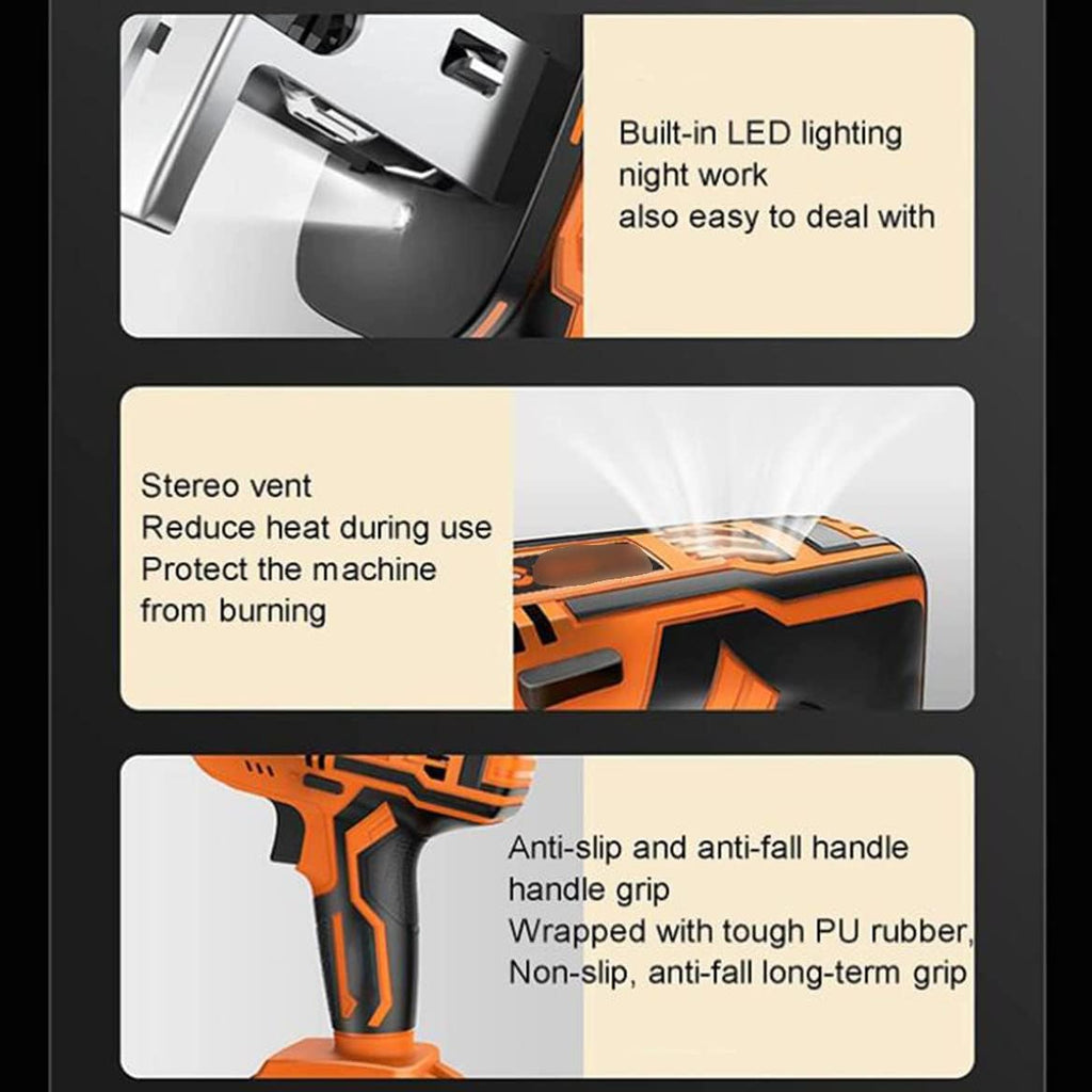 Electric Commercial Home Butchers Saw, Hacksaw Handheld Cordless Tools, Multifunctional Reciprocating Saw, 20cm Blade, For Cutting Meat/Bones, 2 Battery + 1 Sawtooth